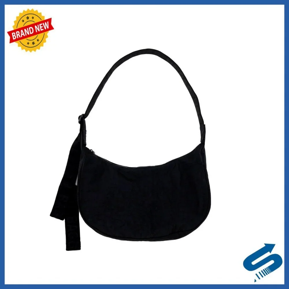 Medium Nylon Crescent Crossbody Bag with Adjustable Strap